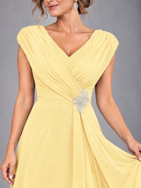Cap Sleeve Chiffon A-Line Mother of the Bride Dress