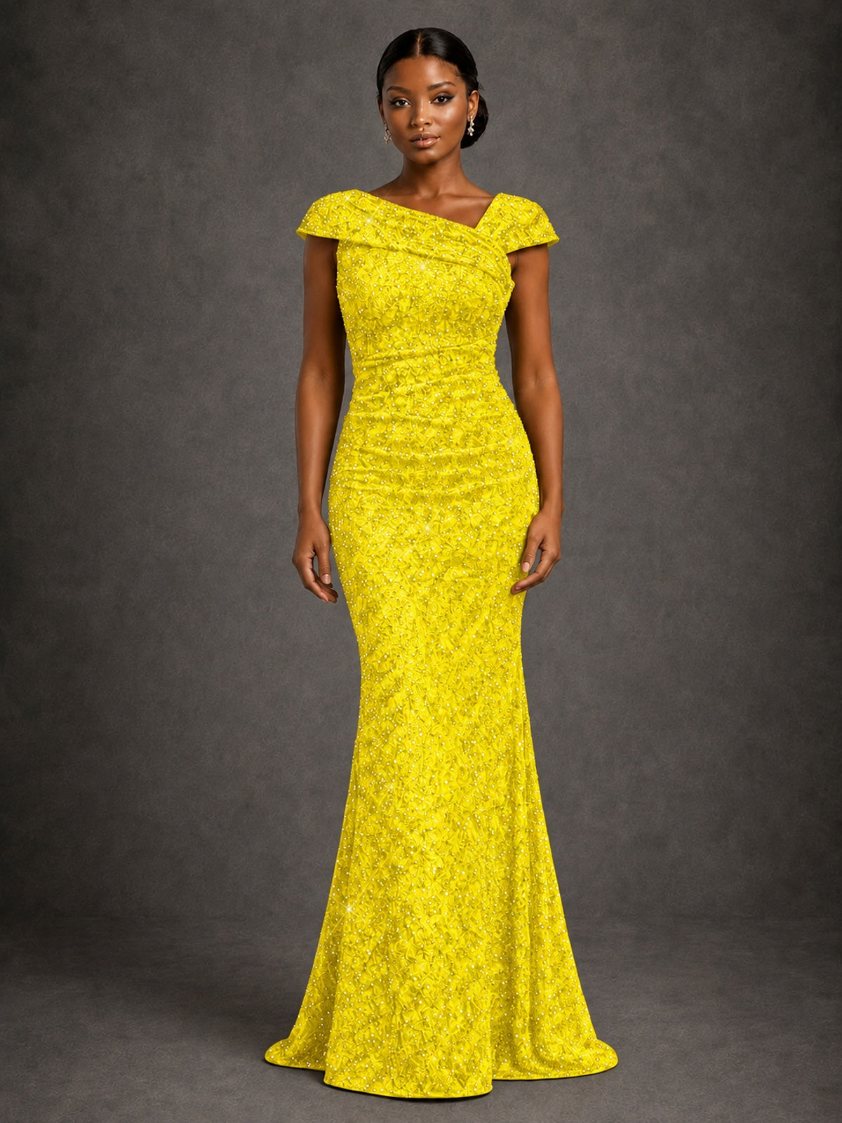 Sequin Off Shoulder Mermaid Prom Dress
