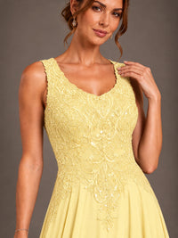 A-line 2 Pieces Chiffon Appliques Mother of The Bride Dresses with Jackets