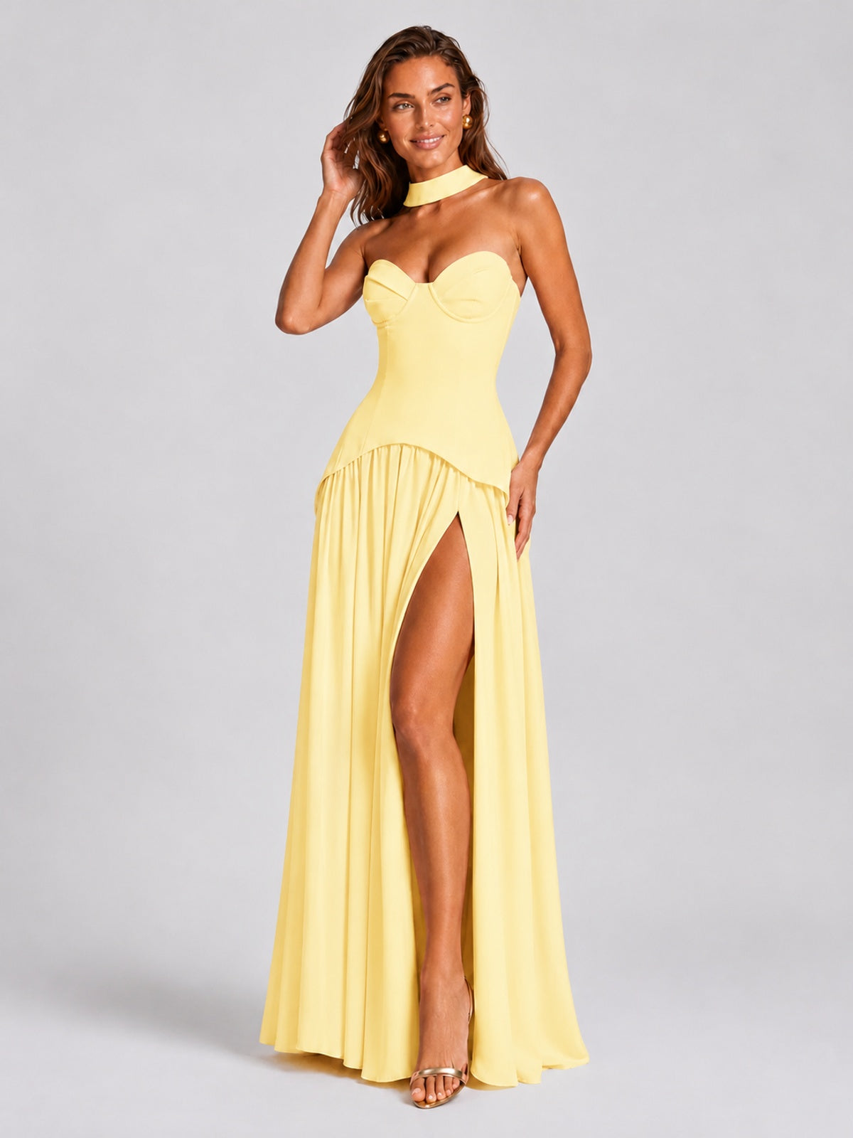 Strapless Sweetheart High Slit Prom & Formal Dress