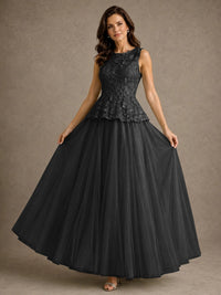 A-Line Chiffon Mother of the Bride Dress with Lace Appliques