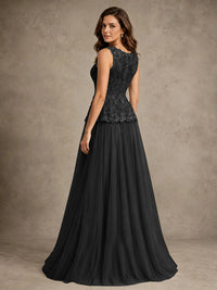 A-Line Chiffon Mother of the Bride Dress with Lace Appliques