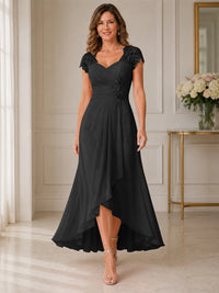 Chiffon Mother of the Bride & Groom Dress with Applique and Sequins