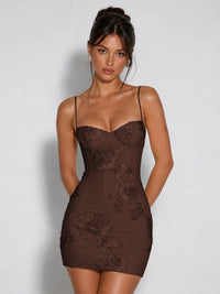 3D Floral Embellished Corset Homecoming Mini Dress