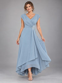 Cap Sleeve Chiffon A-Line Mother of the Bride Dress