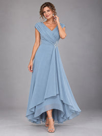 Cap Sleeve Chiffon A-Line Mother of the Bride Dress