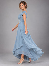 Cap Sleeve Chiffon A-Line Mother of the Bride Dress