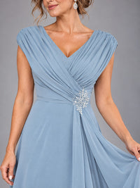 Cap Sleeve Chiffon A-Line Mother of the Bride Dress