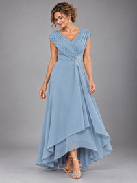 Cap Sleeve Chiffon A-Line Mother of the Bride Dress