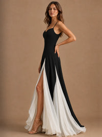 Two-Tone Chiffon Prom Dress with Slit