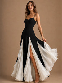 Two-Tone Chiffon Prom Dress with Slit