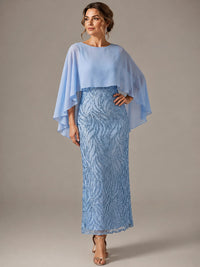 Light Blue Sequin 2 Pieces Mother of the Bride Dress