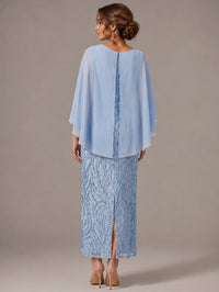 Light Blue Sequin 2 Pieces Mother of the Bride Dress