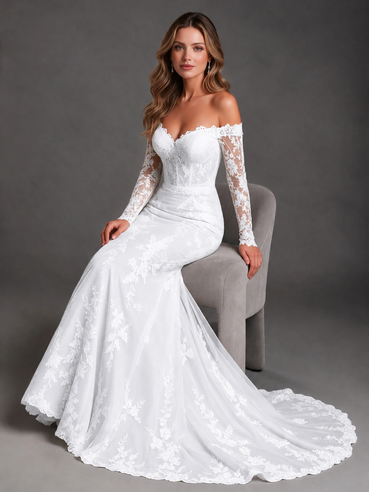 mermaid tulle wedding bridal dress