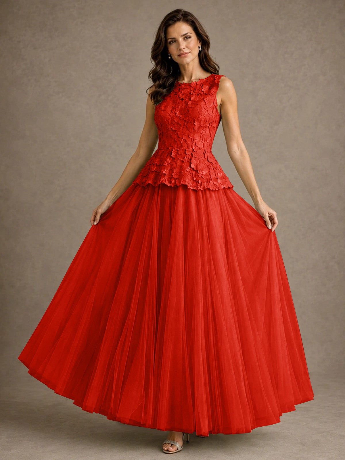 A-Line Chiffon Mother of the Bride Dress with Lace Appliques