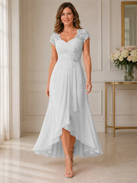 Chiffon Mother of the Bride & Groom Dress with Applique and Sequins