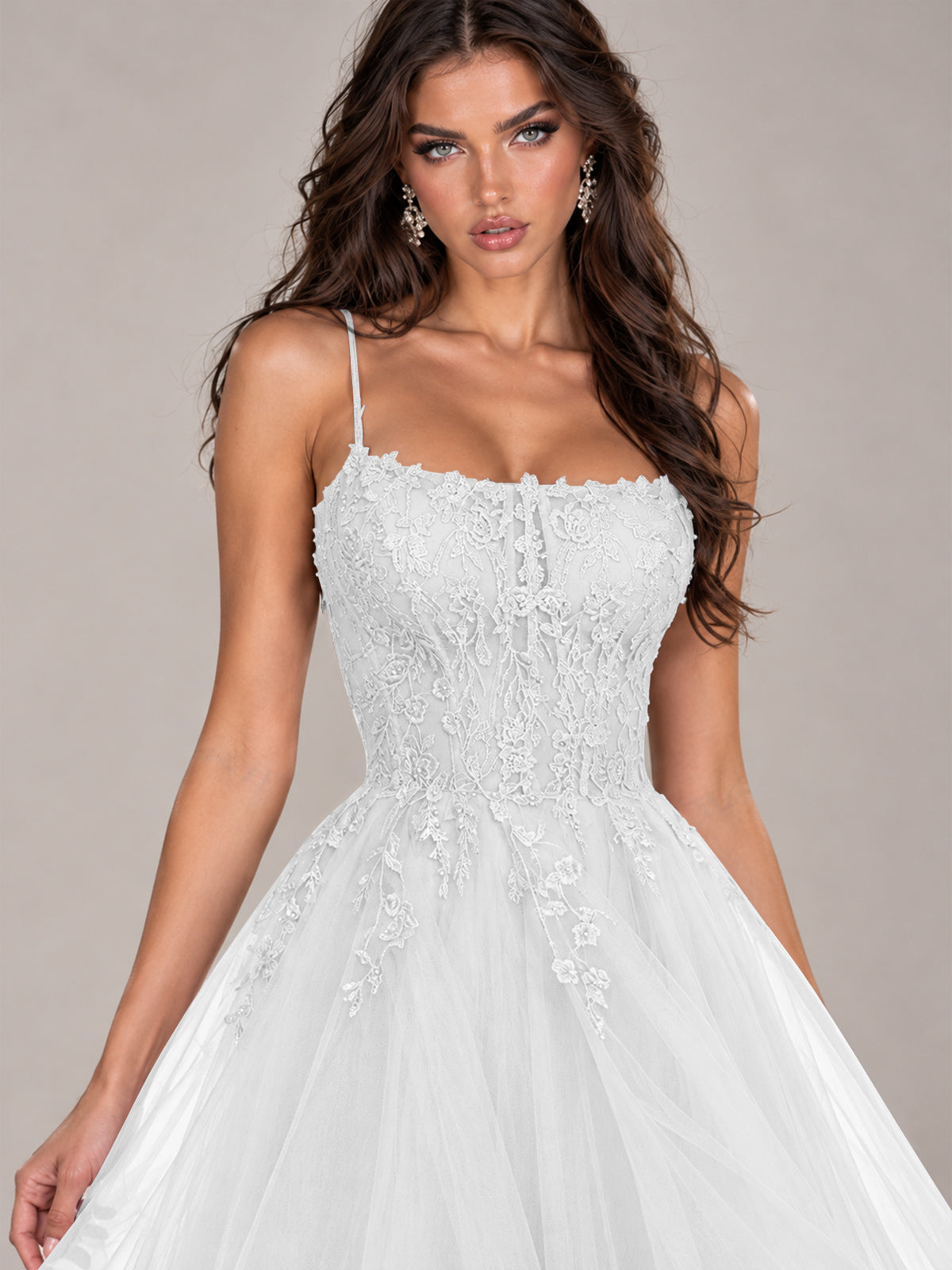 Lace Corset Ball Gown Prom Dress with Cascading Tulle Ruffles