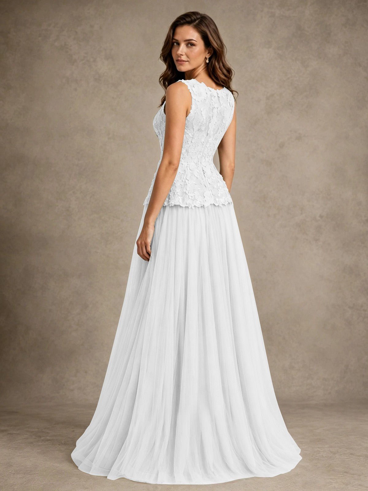 A-Line Chiffon Mother of the Bride Dress with Lace Appliques